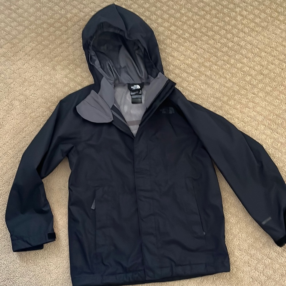Boys black North Face dryvent ski jacket